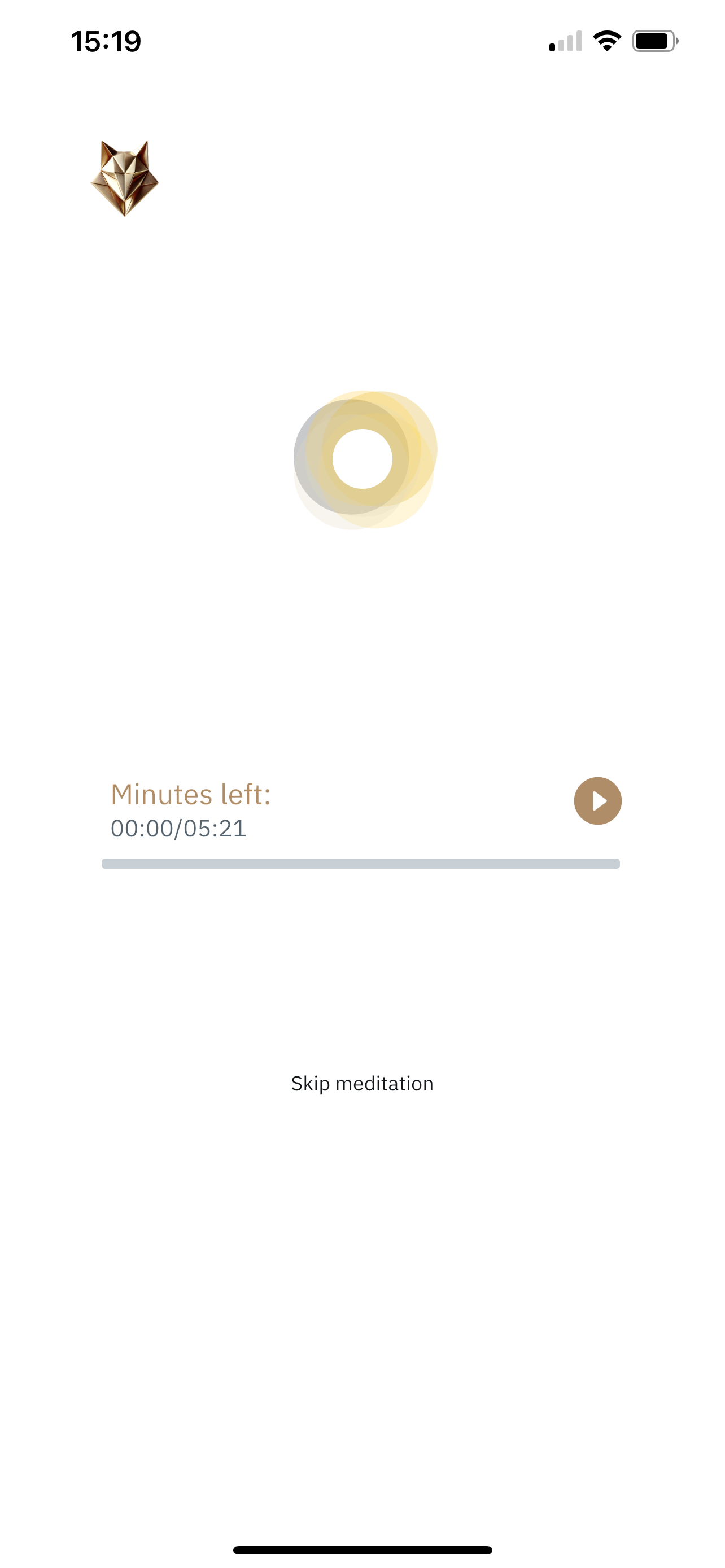 Screenshot of Ikigami Meditation screen